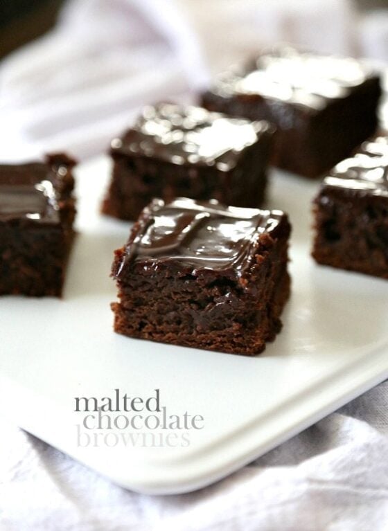 Malted Chocolate Brownies Fudgy Brownies with Chocolate Ganache