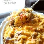 Carnitas Mac and Cheese...simple Slow Cooker Carnitas mixed in to a creamy cheesy Mac and Cheese!