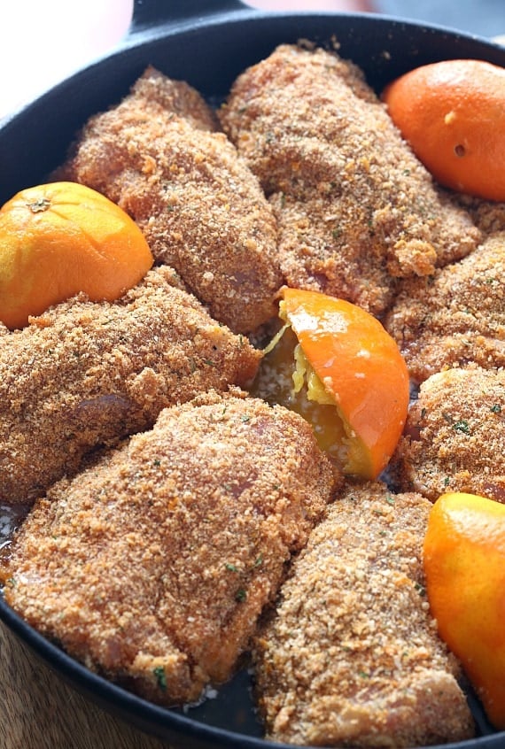 Skillet Baked Orange Chicken | An Oven-Baked Breaded Chicken Recipe