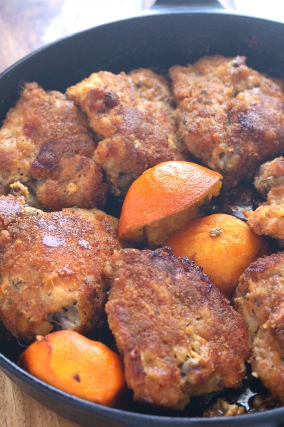 This Skillet Baked Orange Chicken is crispy, juicy and bursting with orange and spice!
