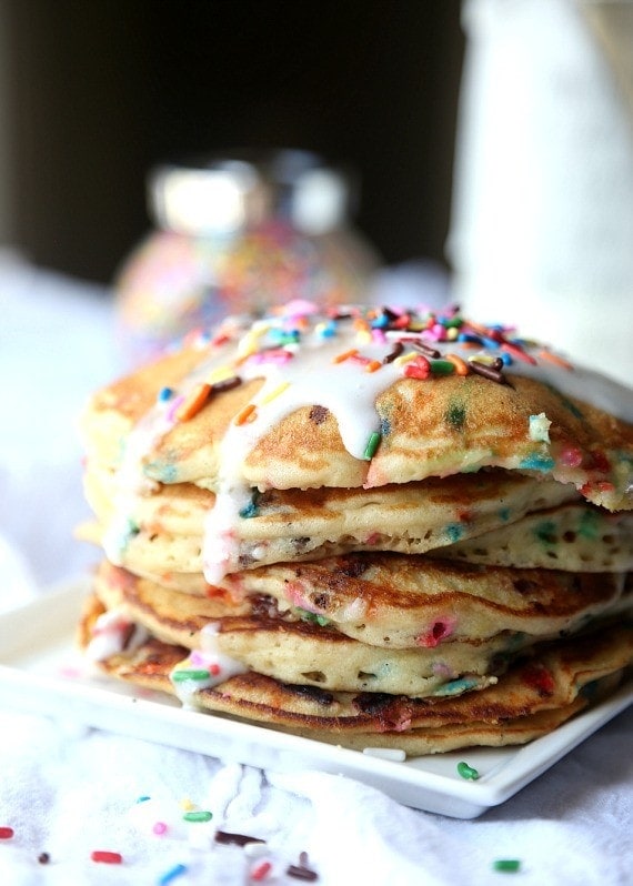 Birthday Cake Pancakes! The perfect special breakfast! OBSESSED with these!