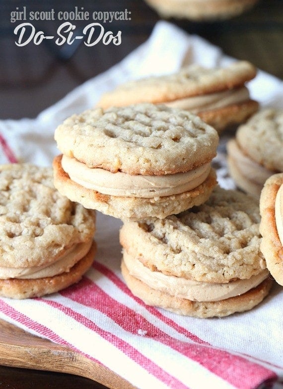 Copycat Do-Si-Dos Recipe... the popular Peanut Butter Sandwich Girl Scout cookie that you can easily make at home and it's SO much better!