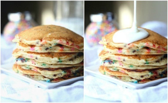 Birthday Cake Pancakes! The perfect special breakfast! OBSESSED with these!