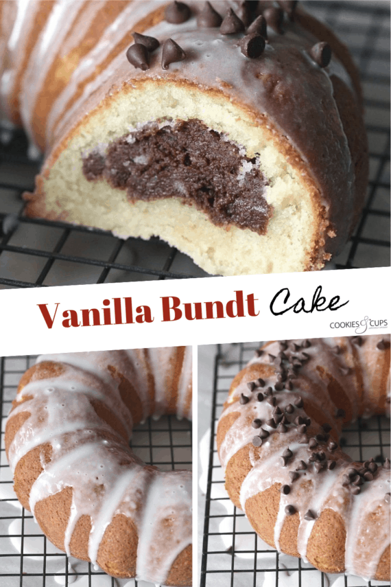 Pinterest Image for Fudge Filled Vanilla Bundt Cake
