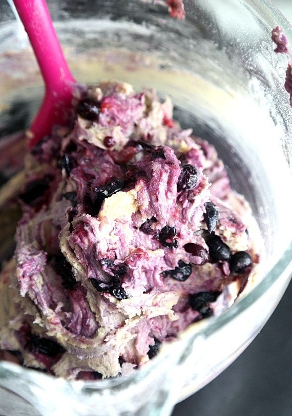 Blueberry Muffin Cookie Dough!! Loaded with fresh blueberries!