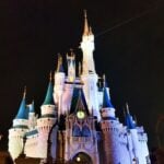 The Disneyworld castle at night