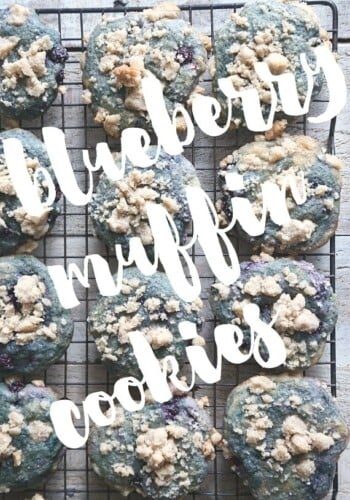 Blueberry Muffin Cookies! These cookies are so soft, loaded with blueberries and topped with a buttery streusel. It's the best part of the muffin!