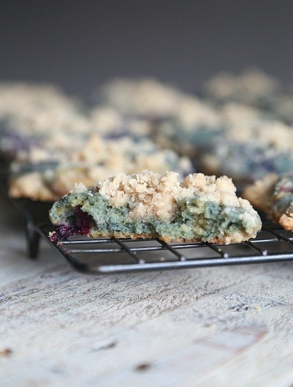 Blueberry Muffin Cookies! These cookies are so soft, loaded with blueberries and topped with a buttery streusel. It's the best part of the muffin!