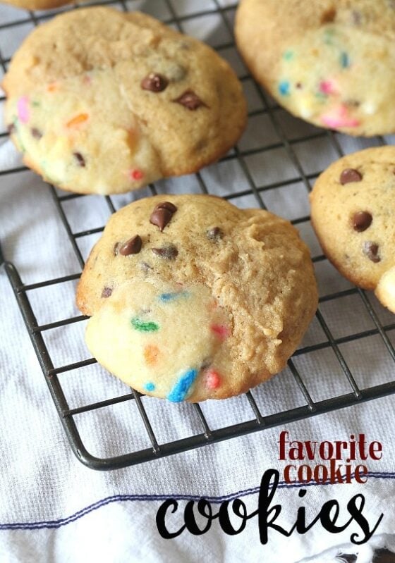 Triple Trouble Cookies | Peanut Butter + Sugar + Chocolate Chip Cookies