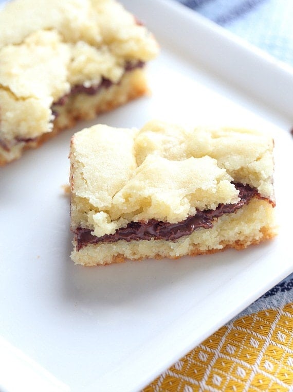 These simple bars that are made from Cake Mix are stuffed with loads of Nutella! SO SO good!