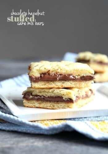 These simple bars that are made from Cake MIx are stuffed with loads of Nutella! SO SO good!