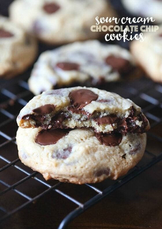Sour Cream Chocolate Chip Cookies Cookies and Cups