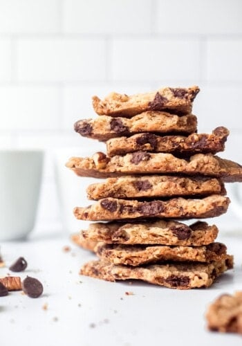 Chocolate Chip Cookie Brittle stacked
