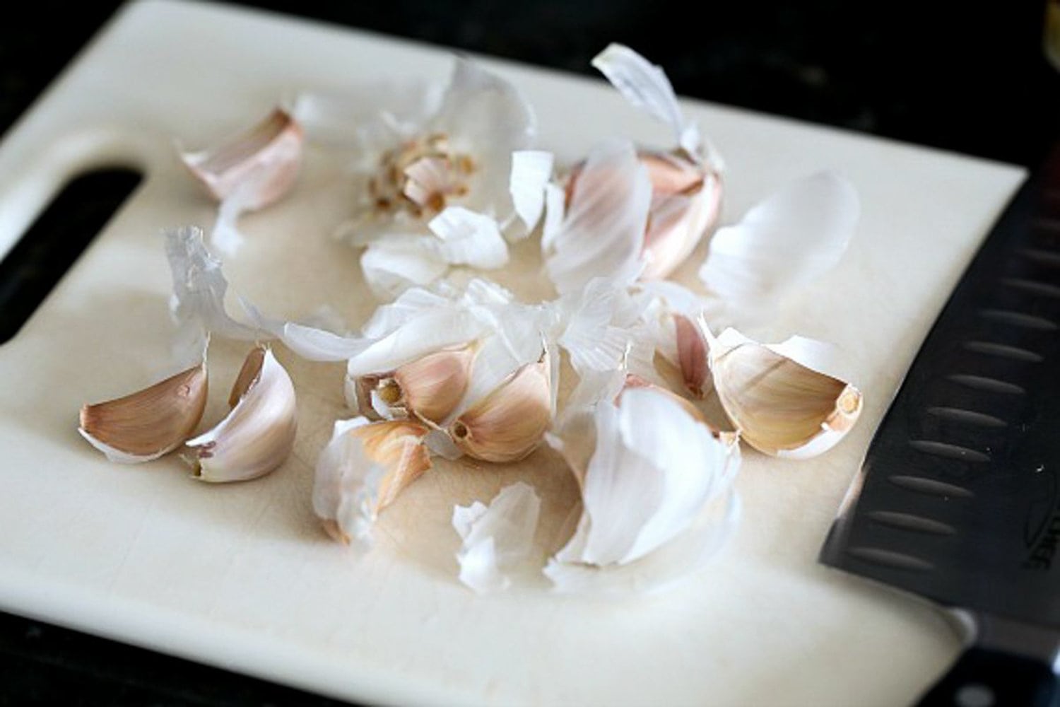 Garlic cloves chopped up