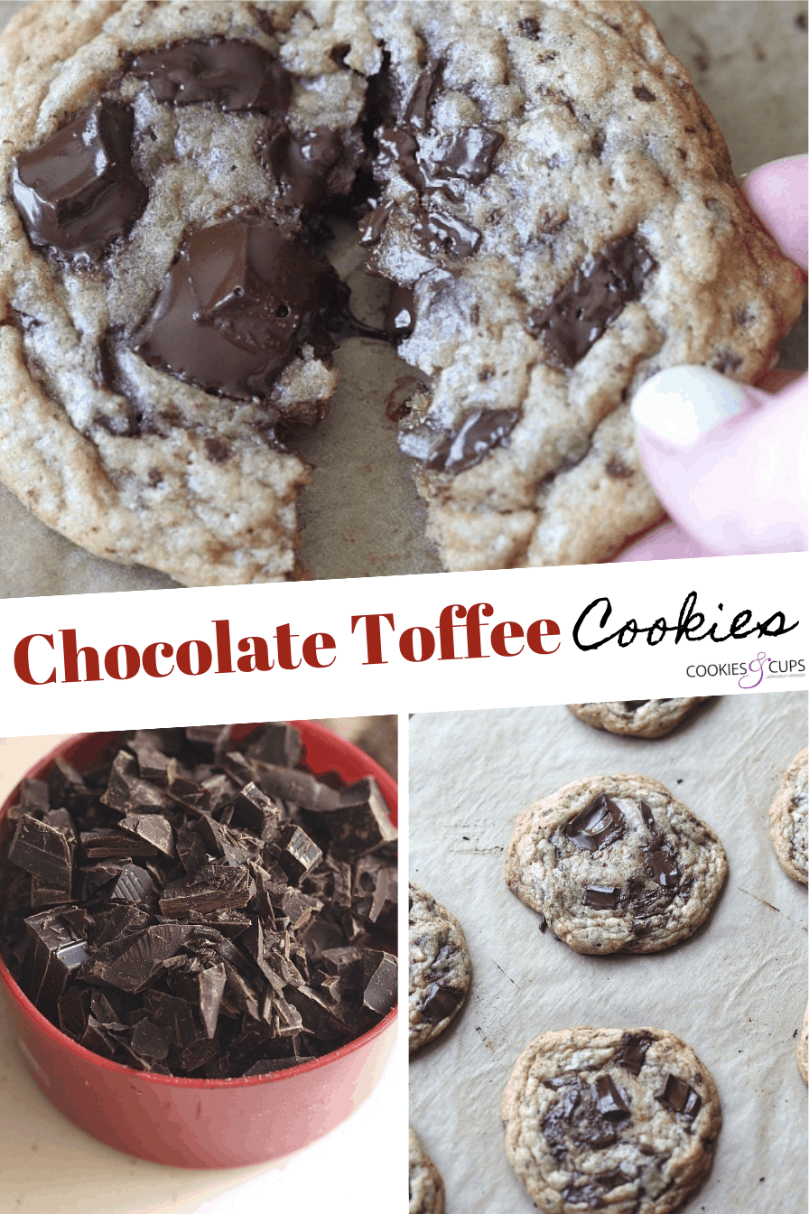 Pinterest Image for Chocolate Chunk Toffee Cookies