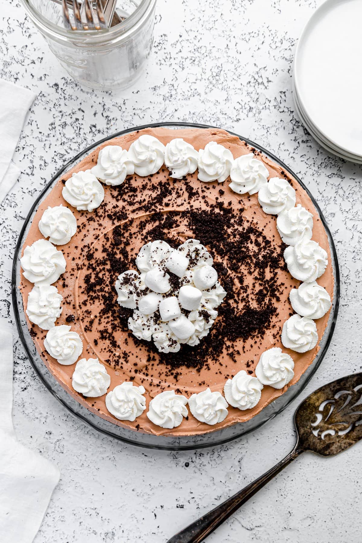 No Bake Creamy Marshmallow Chocolate Pie Cookies and Cups