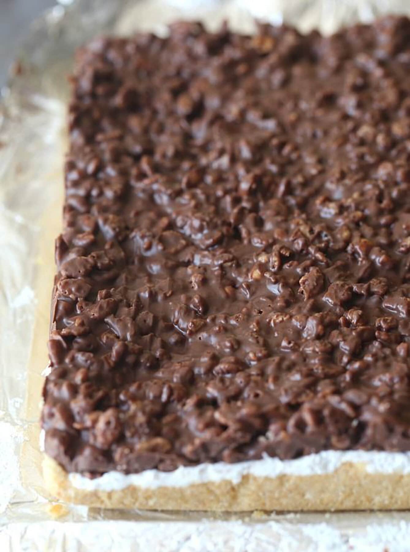 Aluminum peeled out to cut ritz Krispie treats