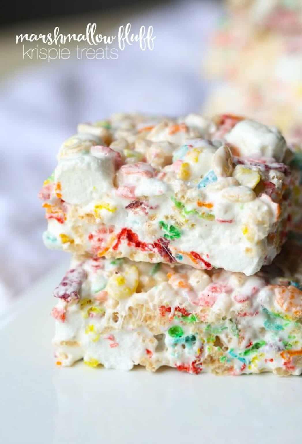 Marshmallow Fluff Krispie Treats | Rice Krispie Treats With Fruity Pebbles