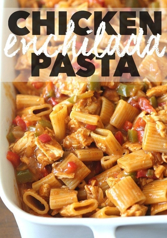 This easy Chicken Enchilada Pasta is loaded with flavor, easy to prepare and will feed a crowd!