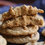 soft peanut butter cookies stacked