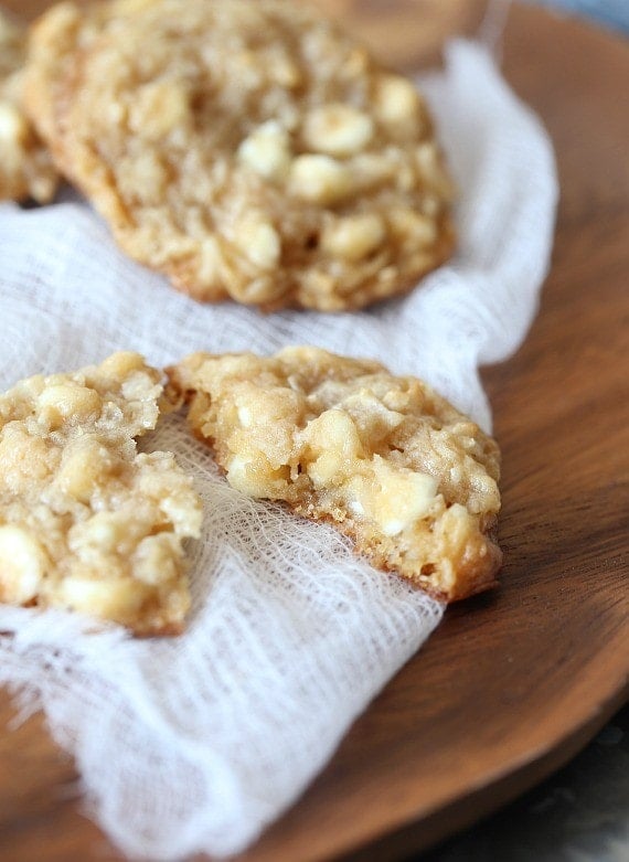 Chewy Coconut Cream Cheese Cookies loaded with white chocolate!