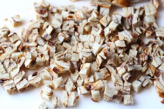 Cubed Cinnamon Swirl bread for French Toast Muffins!