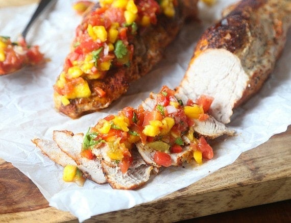 This sweet and savory fruit salsa goes perfect on grilled meat or even eaten with chips!