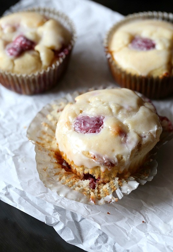 These White Chocolate Raspberry Muffins are sweet, soft and loaded with juicy raspberries!