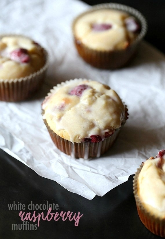 These White Chocolate Raspberry Muffins are sweet, soft and loaded with juicy raspberries!