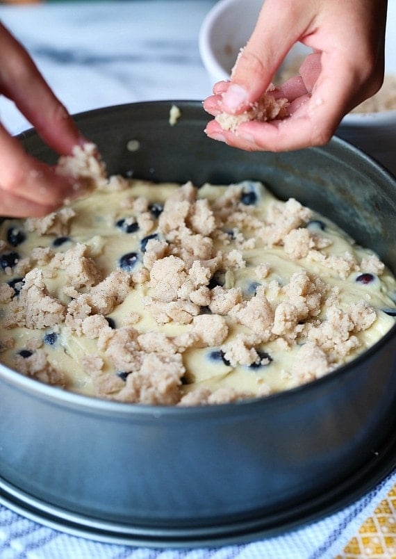 Making Blueberry Muffin cake!