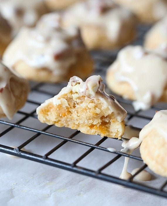 These Glazed Butter Pecan Cookies are a melty shortbread cookie with fun secret ingredient! 