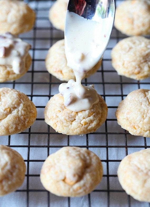 These Glazed Butter Pecan Cookies are a melty shortbread cookie with fun secret ingredient! 