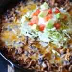Skillet Tamale Pie served to eat right out of the skillet