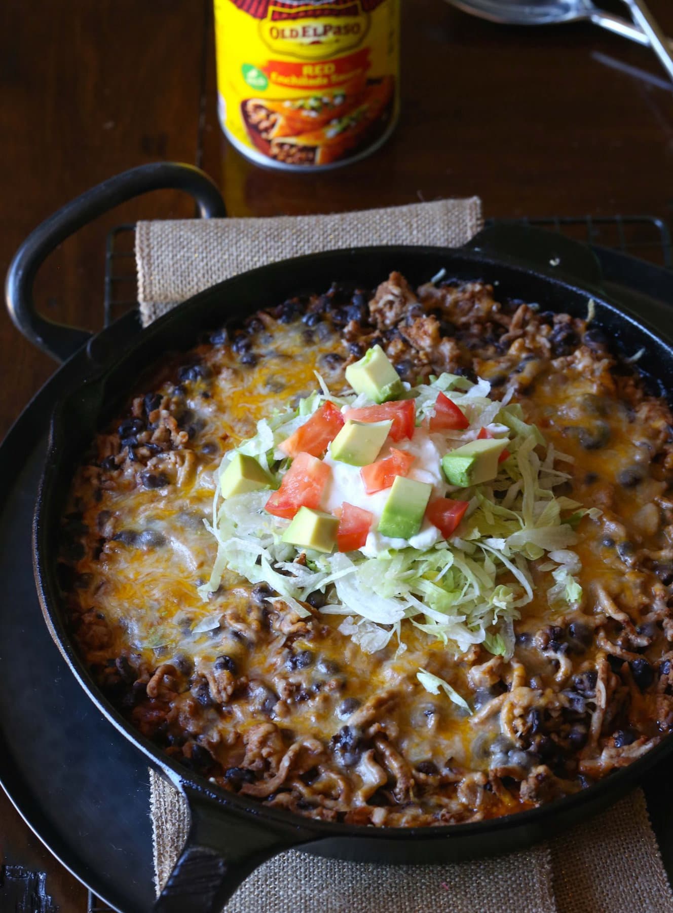 Easy Tamale Pie made in a skillet