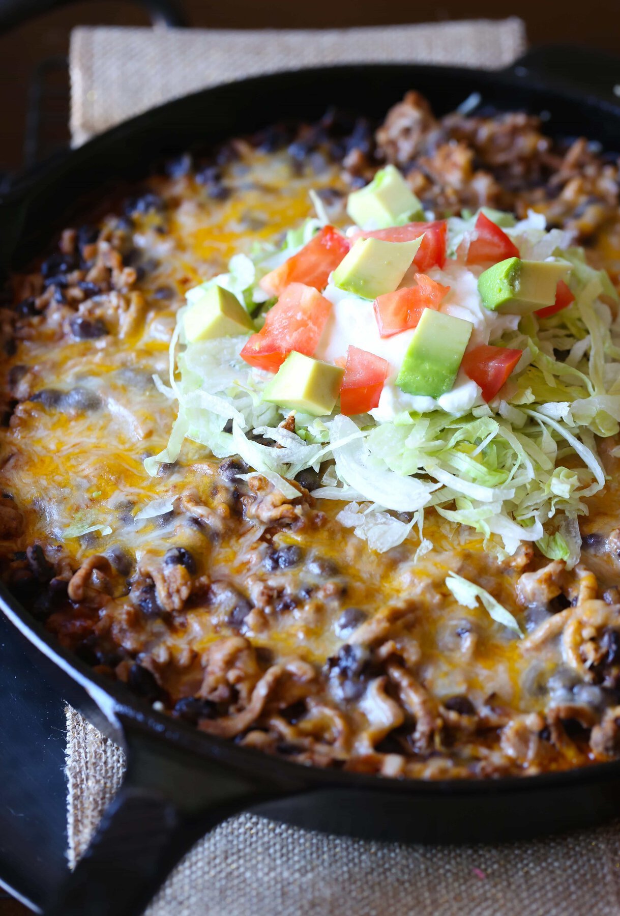 Easy Skillet Tamale Pie - Cookies and Cups