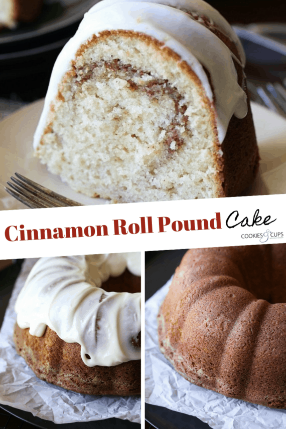 Pinterest Image for Cinnamon Roll Pound Cake