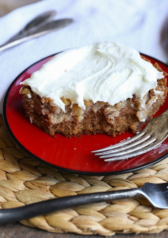 German Apple Cake with Fluffy Buttermilk Frosting