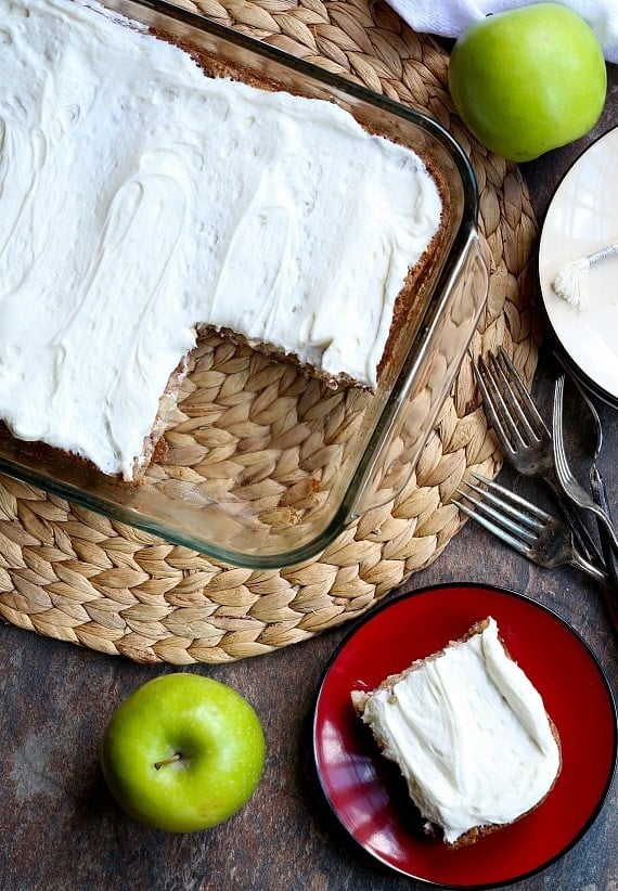 German Apple Cake with Fluffy Buttermilk Frosting