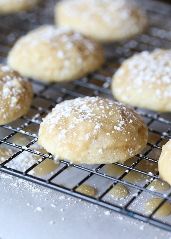 These Kentucky Butter Cake Cookies are a fun spin on my SUPER popular recipe for Kentucky Butter Cake. They're soft, buttery, glazed and just like little bites of delicious cake!