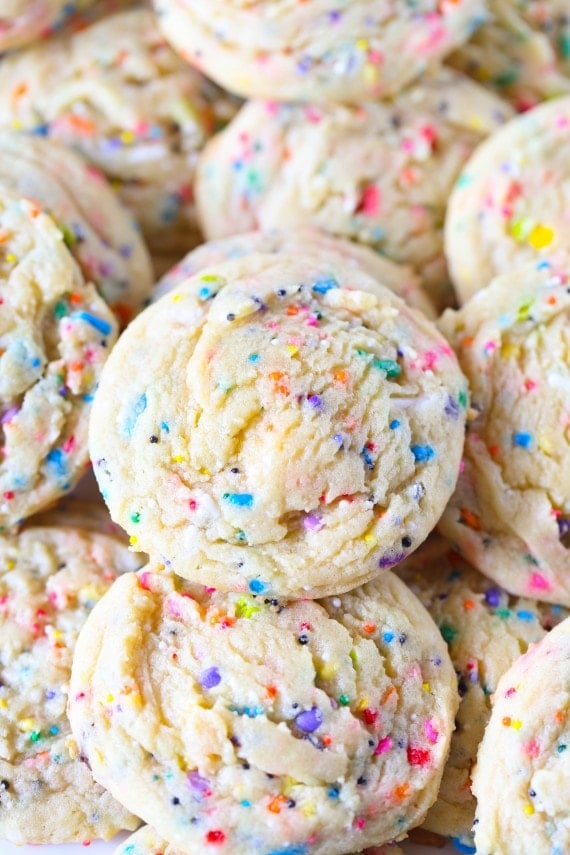 This is the best SUPER SOFT Sprinkle Pudding cookie recipe! 