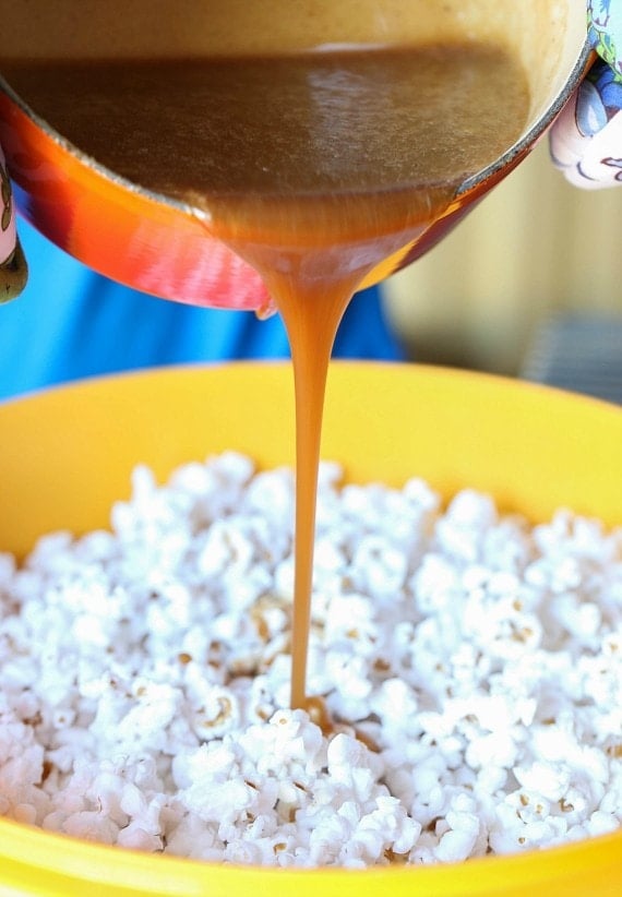 This Pumpkin Pie Spice Caramel Corn is crazy addictive....crunchy, sweet and seasoned with the perfect amount of Pumpkin Pie Spice and salt. Your fall snack for sure!