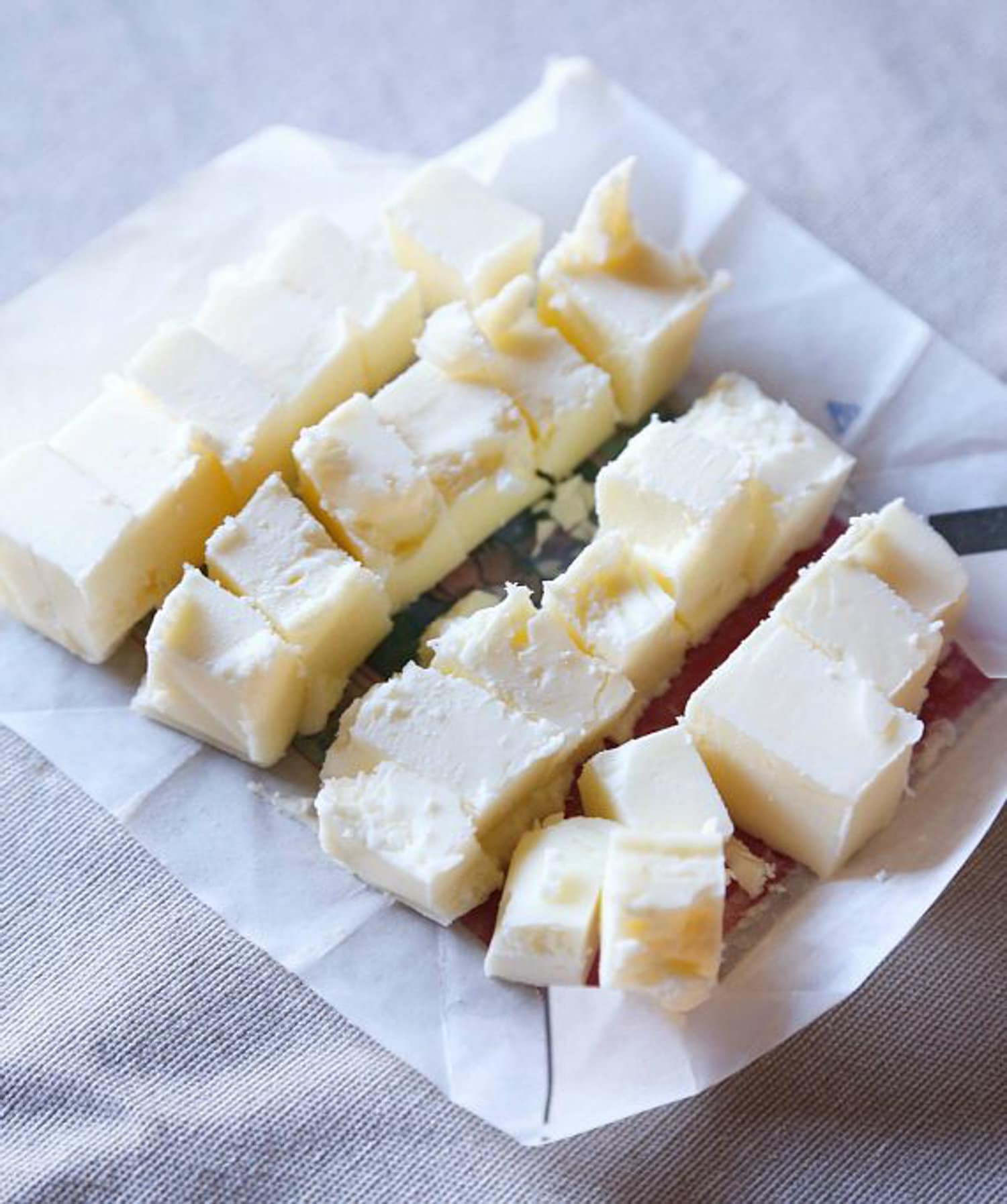 Butter diced into small blocks