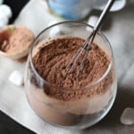 Chocolate powder mix in a cup