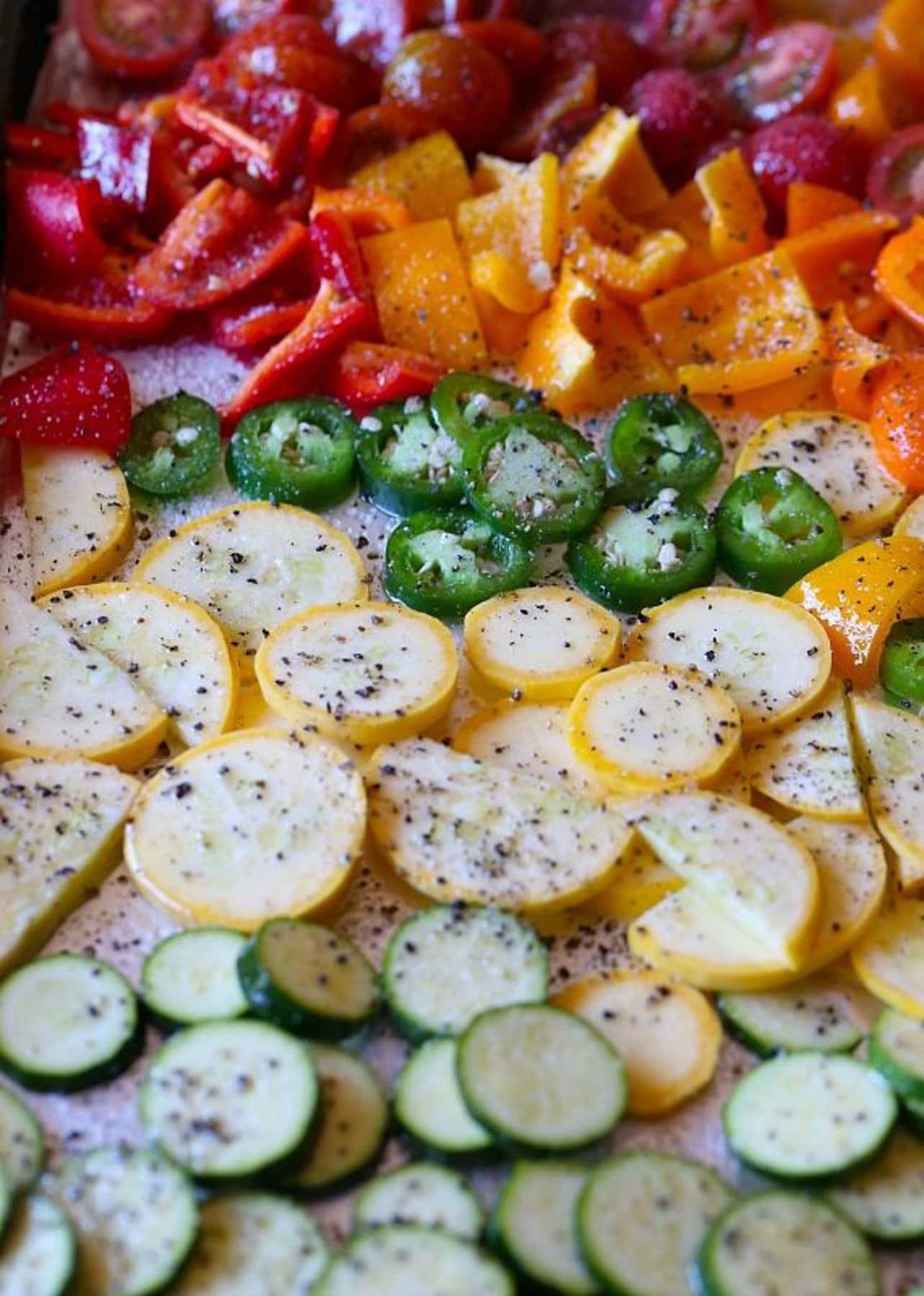 Seasoned and roasted vegetables