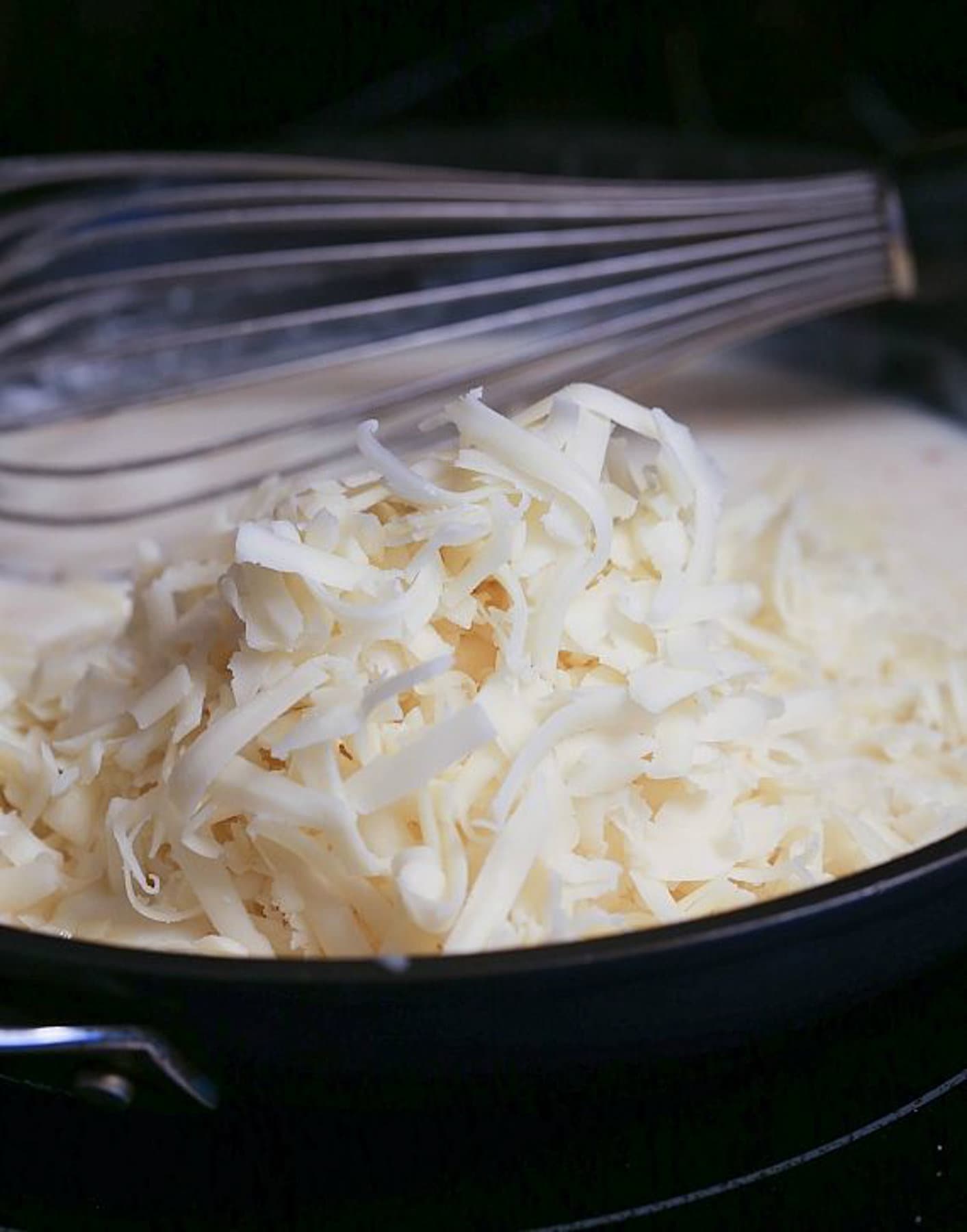 Grated cheese melted