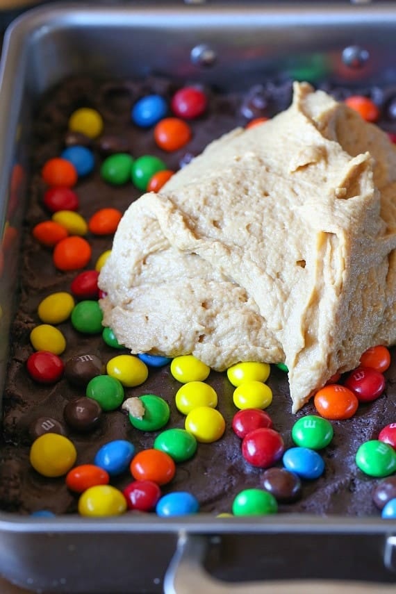 Chocolate Peanut Butter Gooey Butter Cake. Rich and delicious...and SO easy!