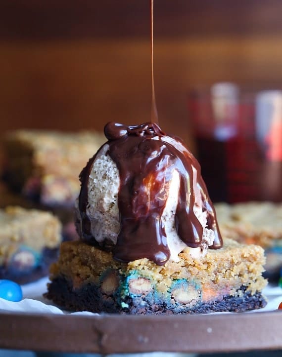 Chocolate Peanut Butter Gooey Butter Cake. Rich and delicious...and SO easy!