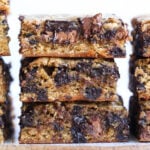 Congo bars cut and stacked with milk and semi sweet chocolate