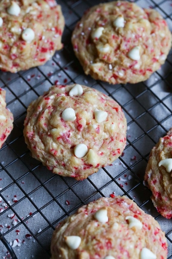 Overhead view of Buttermint cookies on a cooling rack