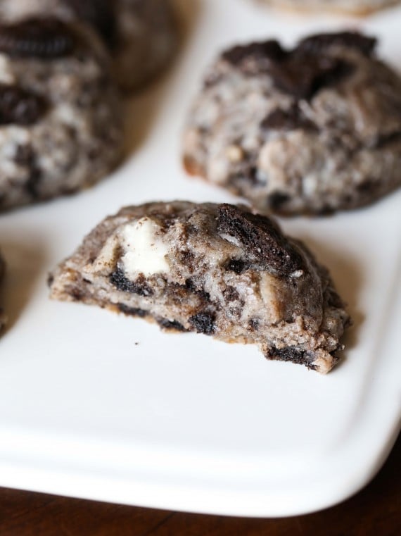 Oreo Cheesecake Cookies...super soft, loaded with Oreo cookies! They're like little bites of cheesecake without the hassle!